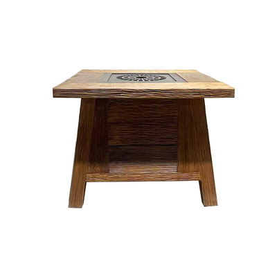 侘寂风榆木围炉煮茶桌椅组合庭院