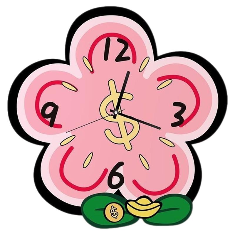 多巴胺钟表客厅新款有钱花创意小众挂钟可爱艺术网红静音时钟挂墙