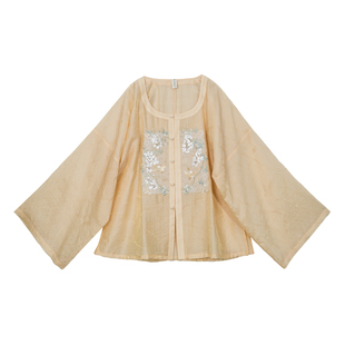 玉鸟紫藤 清水溪汉服上衣圆领衫长袖改良马面裙套装国风日常半裙