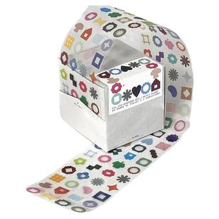 韩国flagg花纹胶带卷轴贴纸简约彩色图形标签贴手账装饰卷卷贴画