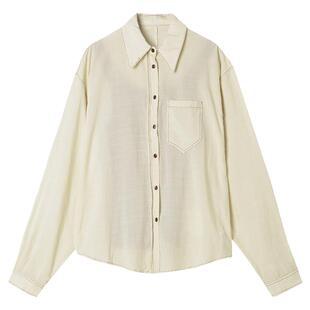 2025年秋Outlets正品 高端AM系列 单排扣纯色衬衫+吊带两件套装女