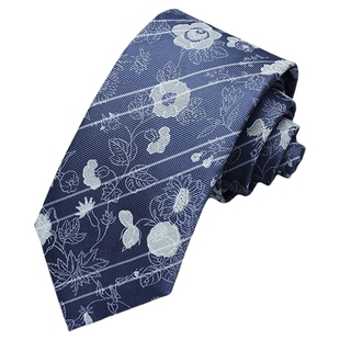 Goldlion/金利来男士意大利进口真丝质感轻奢花纹百搭休闲领带男