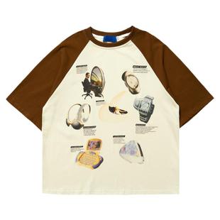 Sleepzoo 23SS 韩国小众复古插肩袖T恤女 夏季慵懒百搭宽松BF上衣