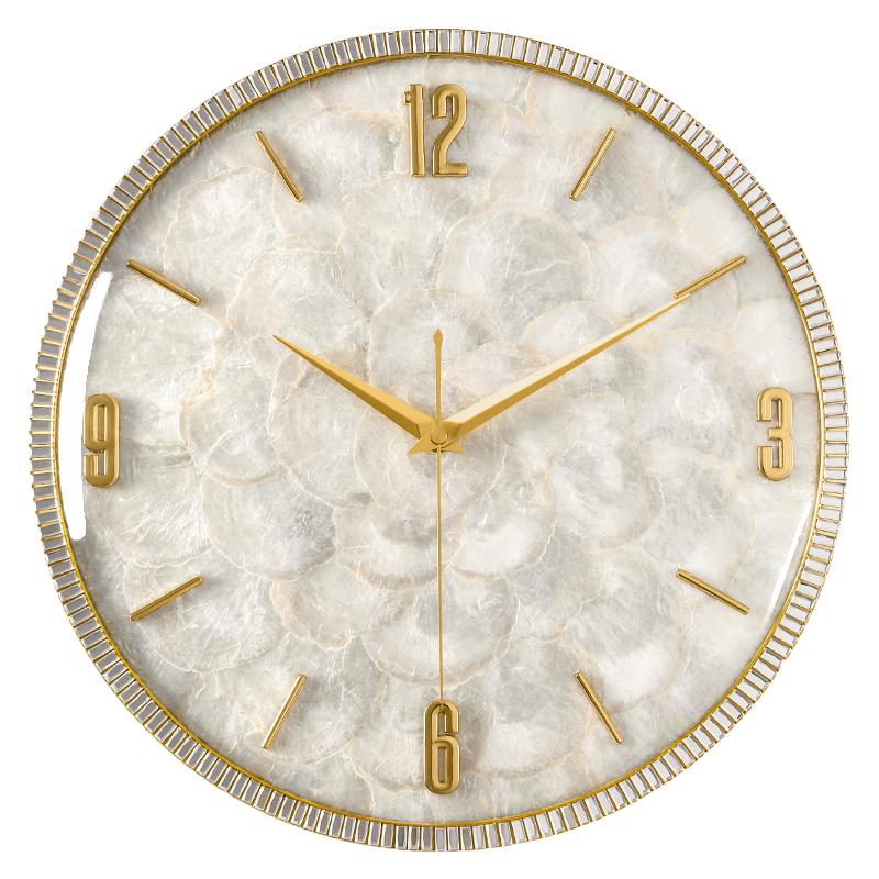 轻奢贝壳挂钟创意艺术法式客厅高级大气装饰高端挂表挂墙时钟表