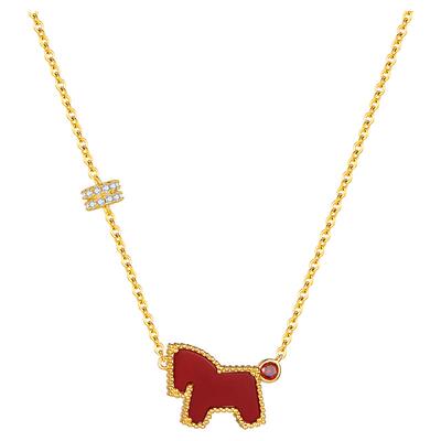 ZEGL本命年红玛瑙小马项链秋冬