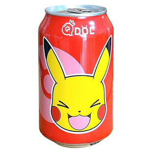 Qdol宝可梦动漫小精灵气泡水网红皮卡丘卡达鸭果味气泡水330ml