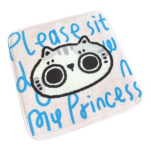 野蛮集原创猫咪可爱插画法兰绒四季通用办公室久坐餐椅车载坐垫