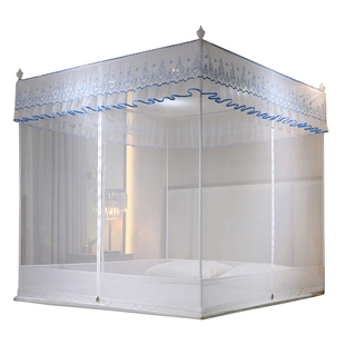 蚊帐T型加密拉链回底1.5米床家用防摔儿童蒙古包1.8m方顶方便拆洗