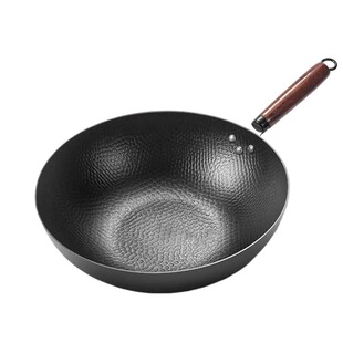 章丘老铁锅炒锅手工锻打不粘锅燃气磁炉炒菜专用已开锅无涂层平底