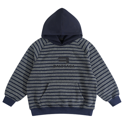 秋冬季男童棉酷潮条纹一体绒打底