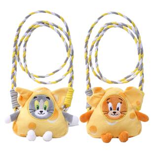 猫和老鼠华纳正版周边奶酪手机壳背夹斜挎手机夹扣挂绳挂脖绳装饰