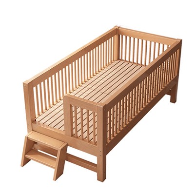 拼接床榉木床边床儿童床加宽床