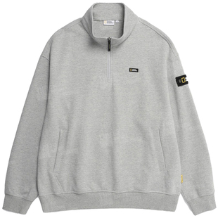 2025秋National Geographic国家地理混合灰色拉链半开领长袖卫衣R