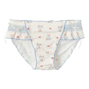 胖MM甜美可爱大码女生抗菌纯棉裆内裤女士2026新款不夹屁股三角裤