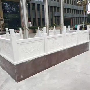 现货广场公园汉白玉石栏杆园林景区石桥护栏河道石青石雕栏板