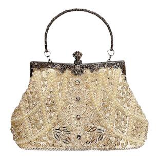 2025新款珠绣女士高端手抓包轻奢高级感晚宴会手拿包女礼服旗袍包