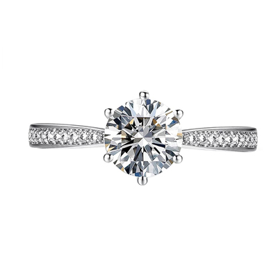 IGI培育钻石戒指六爪1克拉18K金