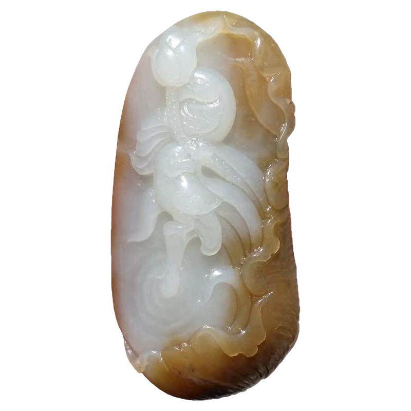玉饰传奇新疆和田玉糖白玉吊坠天