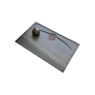 茶桌茶盘嵌入式面板乌金石大理石火烧石盖板定制茶台内嵌石板石盘