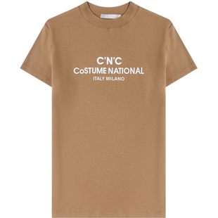 CNC意大利轻奢女装夏新品经典品牌字母印花基础圆领短袖T恤女