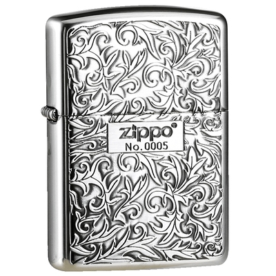 打火机zippo正版纯铜唐草富贵花