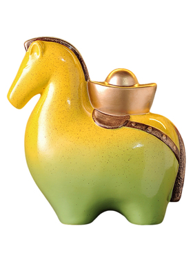 新中式马上有钱摆件客厅电视柜酒柜装饰品乔迁新居马年新年送礼物