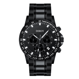 Diroy迪罗伊【情人节礼物】至臻黑武士多功能男士腕表大气男表