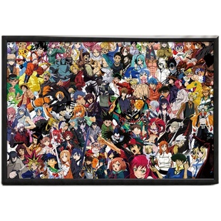 拼图1000片鬼灭之刃炭治郎祢豆子九柱图富冈义勇木质动漫装饰挂画