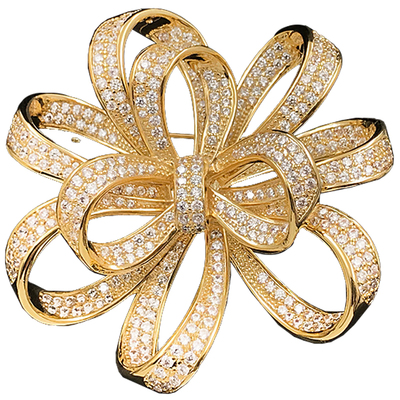 《金菱结语》金色满镶胸针