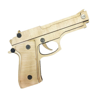 木制连发枪橡皮筋枪竹木枪玩具手枪80后怀旧传统玩具冲锋枪道具