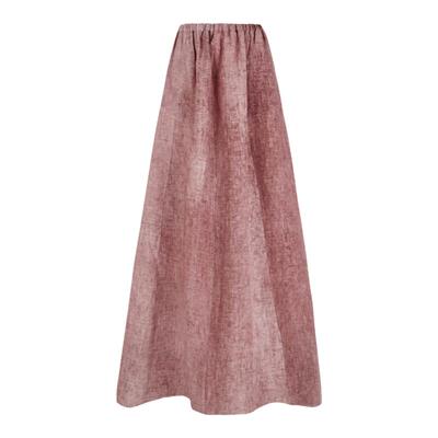 AZAMA粉色冷染工艺亚麻半裙