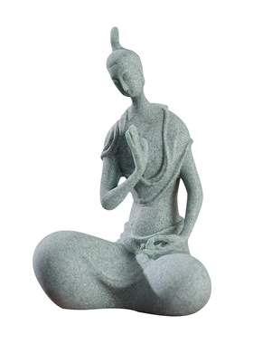 青砂石北魏佛像人物摆件中式桌面创意微景观工艺品精品茶宠装饰品