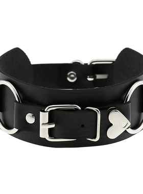 新款项圈爱心项链饰品皮质女