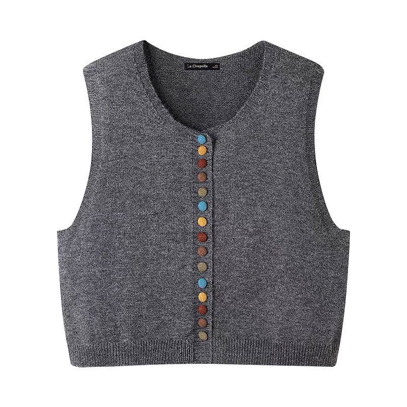 大码针织马甲背心女坎肩开衫毛衣毛线马夹叠穿无袖上衣胖mm春秋冬