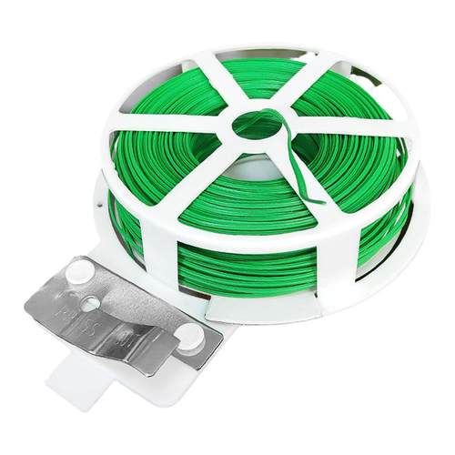 园艺扎带 铁丝扎线带包塑扎丝绿色50/100米捆绑带0.2MM扎丝固定器