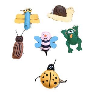 TALI它哩昆虫系列猫薄荷响铃玩具耐咬毛毡磨牙可爱蟑螂瓢虫蜻蜓