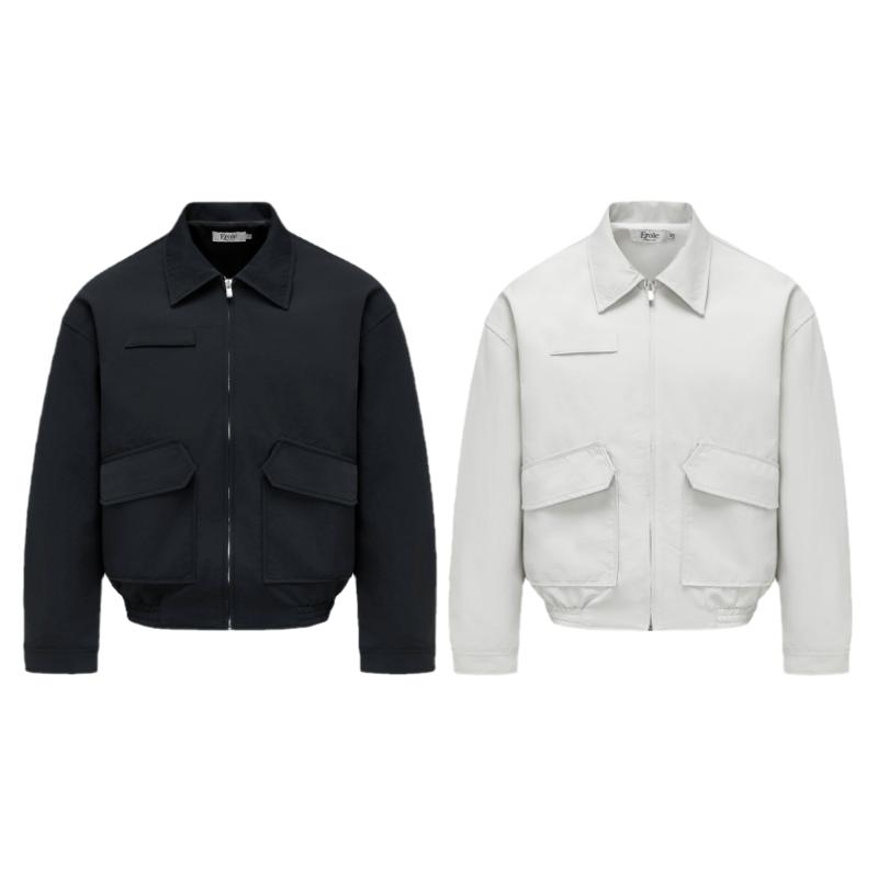 Erole 24aw消光褶皱纹理塔丝隆防水尼龙夹克拉链通勤cleanfit外套