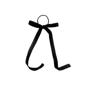 黑色丝绒蝴蝶结飘带发圈芭蕾风扎头绳女双马尾发绳秋冬橡皮筋头饰