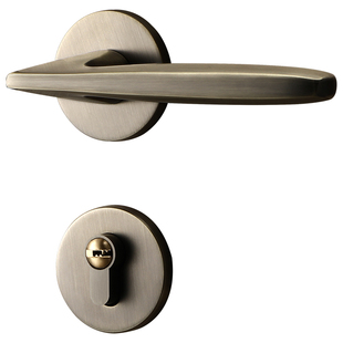 青古铜色卧室门锁房间静音磁吸分体仿古房门锁复古室内木门门把手