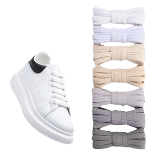 纯棉鞋带适用于麦昆MQC增高帆布马丁靴米白色黑色新款高低帮鞋