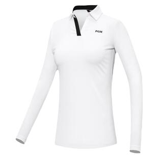 PGM高尔夫女装春季长袖polo衫网球上衣运动T恤服装衣服女士裤套装
