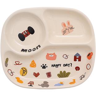 陶瓷分格餐盘大人减肥专用碗具ins风饭碗面碗家用高级感炒菜盘子