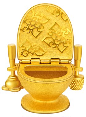 金至尊金财滚滚黄金摆件足金999马桶摆件创意趣味生日礼物计价