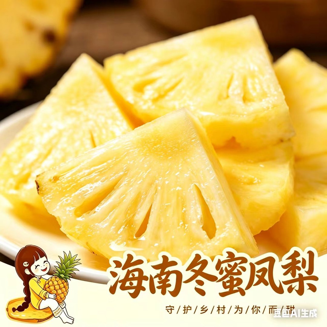 海南树上熟冬蜜凤梨无需挖孔不泡盐水香甜多汁