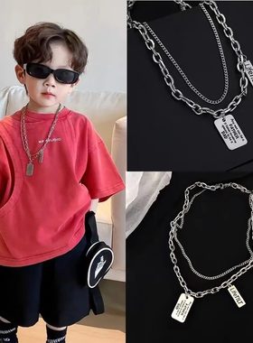 儿童嘻哈街舞项链男童潮酷潮流架子鼓学校演出配饰嘻哈毛衣链链子