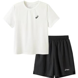 ASICS/亚瑟士儿童26年夏季吸湿速干弹力运动圆领T恤短袖短裤套装