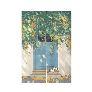 热水器遮挡帘厨房燃气管道装饰布帘魔术贴自粘式电表箱遮丑罩布