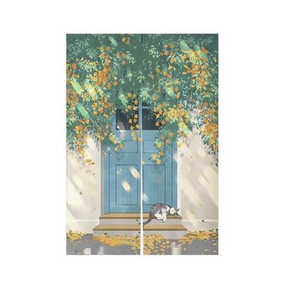 热水器遮挡帘厨房燃气管道装饰布帘魔术贴自粘式电表箱遮丑罩布