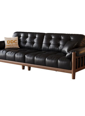 DDC中古风黑胡桃木实木沙发佛山