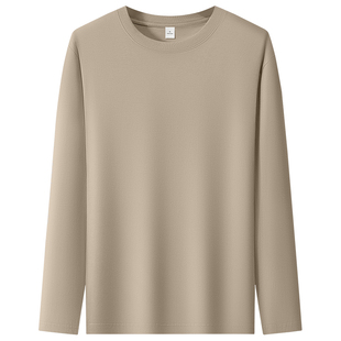 【3件】新疆长绒棉T恤男长袖纯色大码秋衣男款上衣百搭白色打底衫